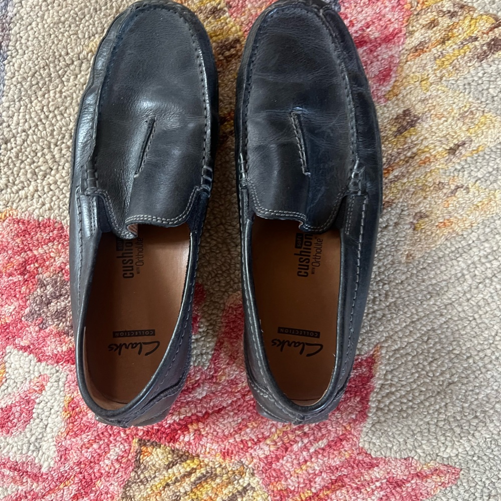 Clarks Black Classic Leather Loafers